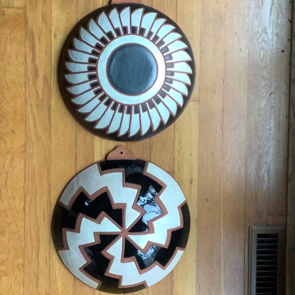 pictograph signed dtd Pueblo Pottery Pair